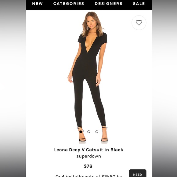 Leona deep V Catsuit Superdown brand - Picture 1 of 3